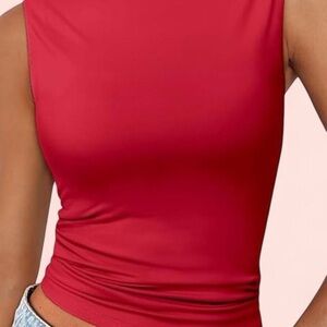 Sleeveless Red Women's Top
